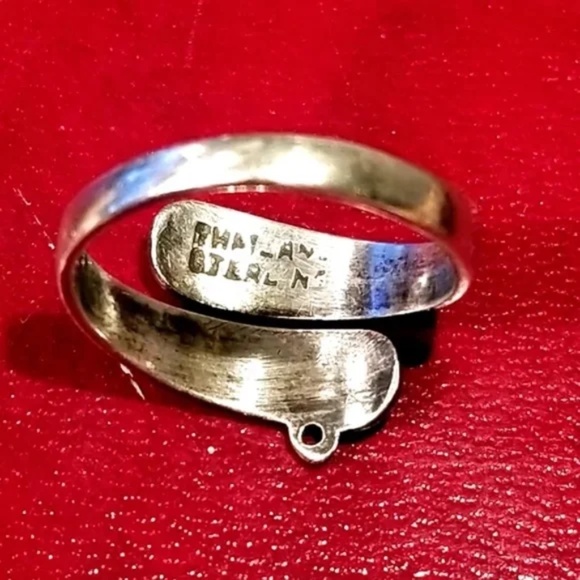 Vintage Sterling Silver Cloisonné Floral ring Thailand size 6 - Picture 3 of 5